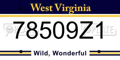 78509Z1 West Virginia License Plate