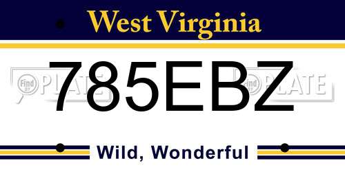 785EBZ West Virginia License Plate