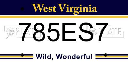 785ES7 West Virginia License Plate