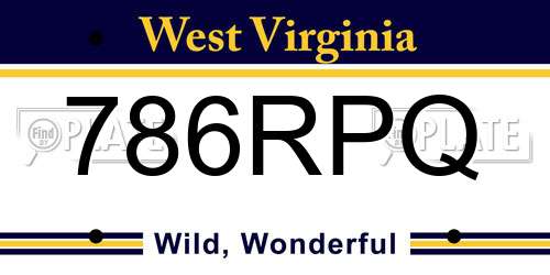 786RPQ West Virginia License Plate