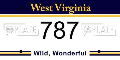 787 West Virginia License Plate