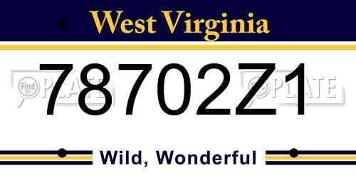 78702Z1 West Virginia License Plate