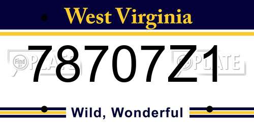 78707Z1 West Virginia License Plate