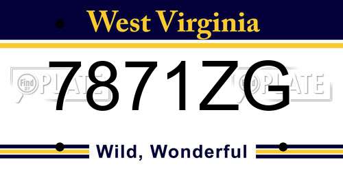 7871ZG West Virginia License Plate