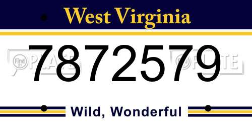 7872579 West Virginia License Plate