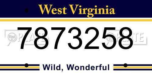 7873258 West Virginia License Plate
