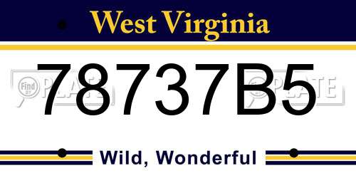 78737B5 West Virginia License Plate