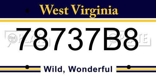 78737B8 West Virginia License Plate