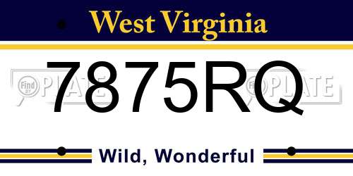 7875RQ West Virginia License Plate