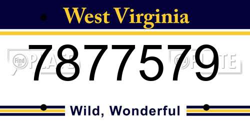 7877579 West Virginia License Plate