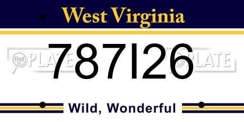 787I26 West Virginia License Plate