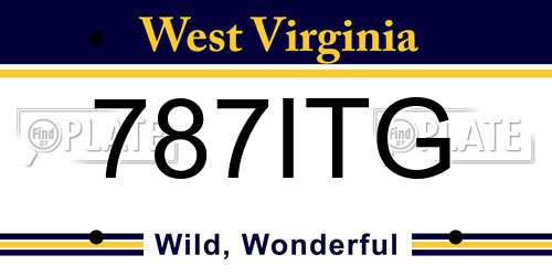787ITG West Virginia License Plate