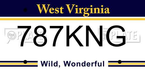 787KNG West Virginia License Plate