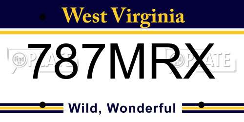 787MRX West Virginia License Plate