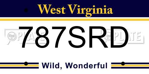 787SRD West Virginia License Plate