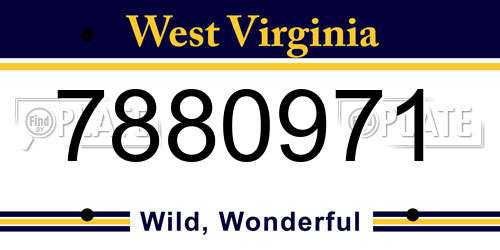 7880971 West Virginia License Plate