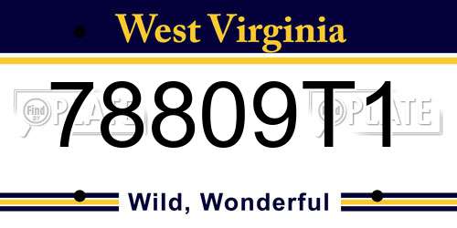 78809T1 West Virginia License Plate