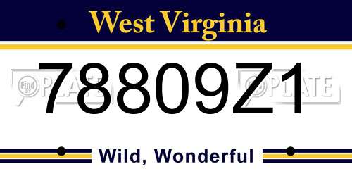 78809Z1 West Virginia License Plate