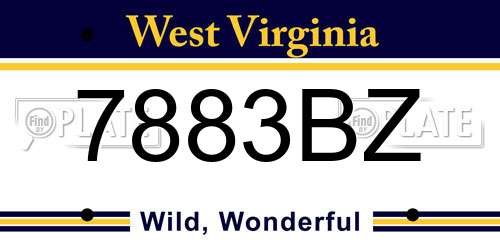7883BZ West Virginia License Plate