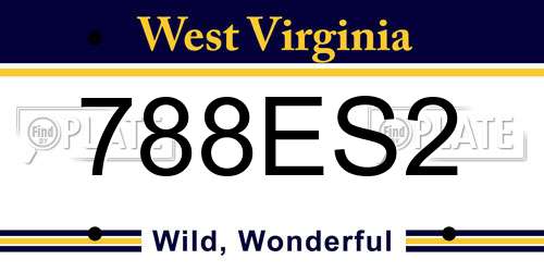 788ES2 West Virginia License Plate