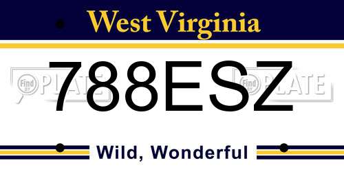 788ESZ West Virginia License Plate