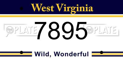 7895 West Virginia License Plate