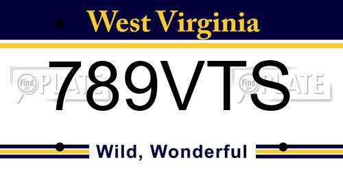 789VTS West Virginia License Plate