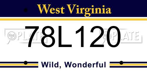 78L120 West Virginia License Plate