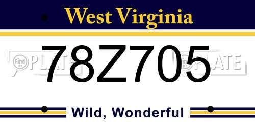78Z705 West Virginia License Plate