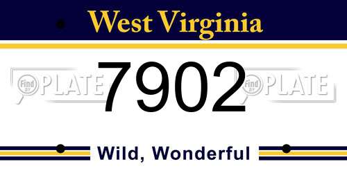 7902 West Virginia License Plate