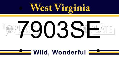 7903SE West Virginia License Plate
