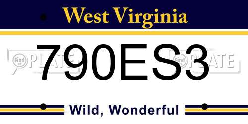 790ES3 West Virginia License Plate