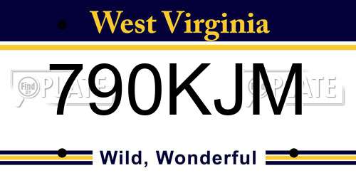 790KJM West Virginia License Plate