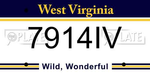 7914IV West Virginia License Plate