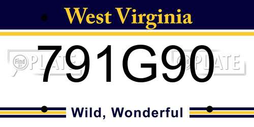 791G90 West Virginia License Plate