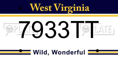 7933TT West Virginia License Plate