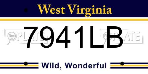 7941LB West Virginia License Plate