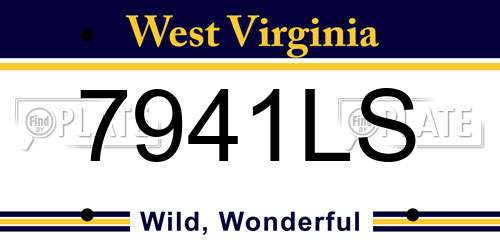 7941LS West Virginia License Plate