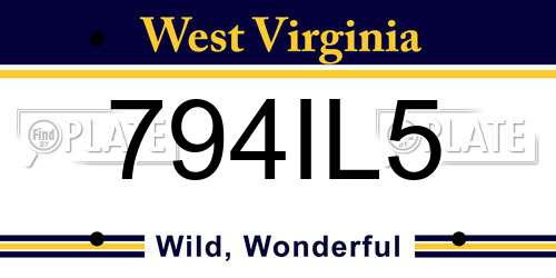 794IL5 West Virginia License Plate