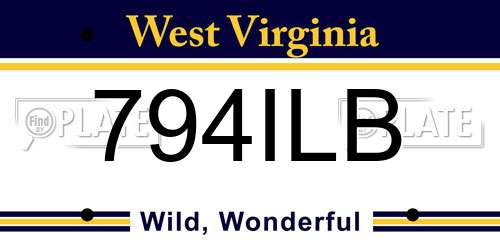 794ILB West Virginia License Plate