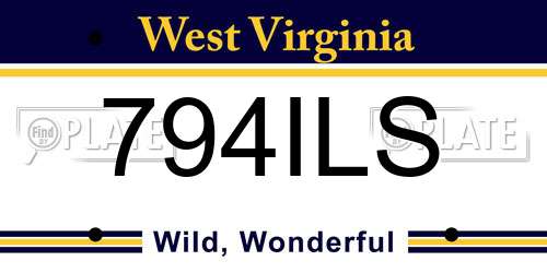 794ILS West Virginia License Plate