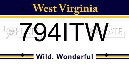 794ITW West Virginia License Plate