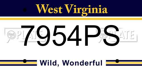 7954PS West Virginia License Plate