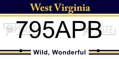 795APB West Virginia License Plate