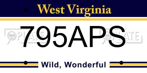 795APS West Virginia License Plate