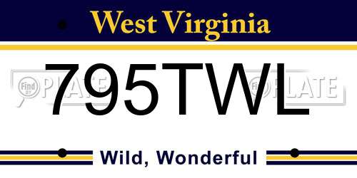 795TWL West Virginia License Plate