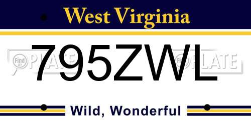 795ZWL West Virginia License Plate