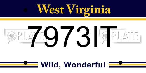 7973IT West Virginia License Plate