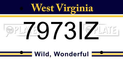 7973IZ West Virginia License Plate