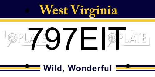 797EIT West Virginia License Plate